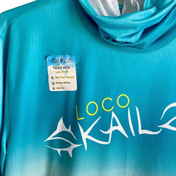 Loco Skailz Gaiter Neck Long Sleeve Graphic Performance Top Men's Medium NEW - Picture 7 of 11